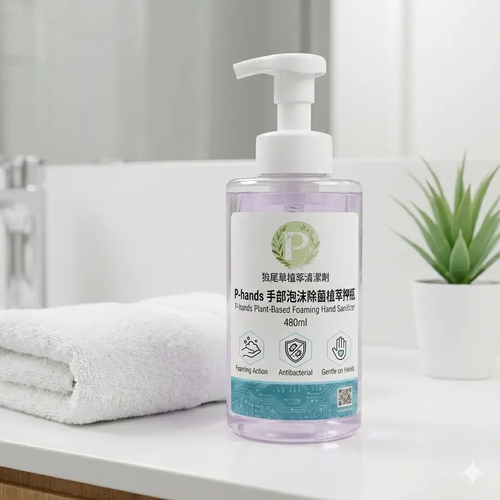 P-hands 手部慕斯除菌植萃押瓶 480ml